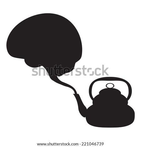 kettle with steam like brain