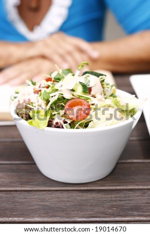 Delicious garden salad on a table