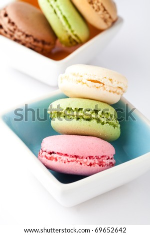 Macaroons. Delicate and delicious macaroons in pastel colors.