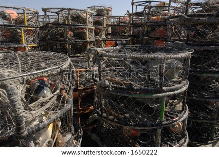 Stacks of rings used for catching crab on the Oregon Coast