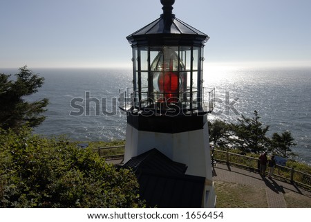 View of the Cape Meares lighthouse on the Oregon coast.