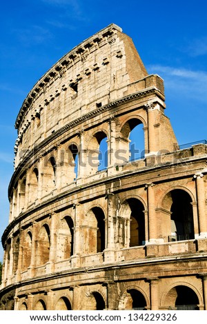 The Colosseum, The World Famous Landmark In Rome, Italy
