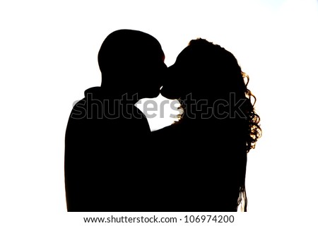 engaged couple silhouette