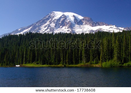 A beautiful 3 layered portrait of Mount Rainier