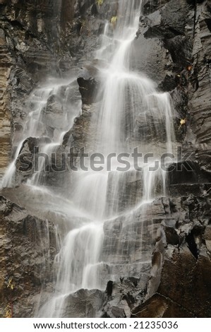 water falling on rocks vertical
