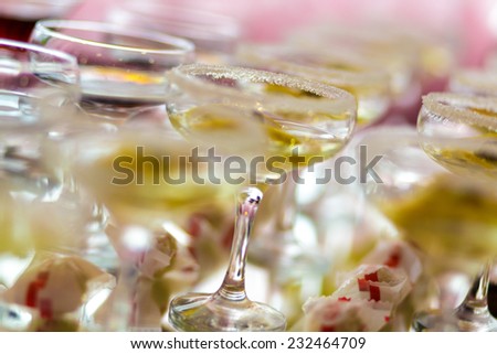 Fancy cocktail drinks inside restaurant