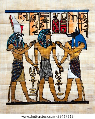 photo of the egyptian  papyrus painting
