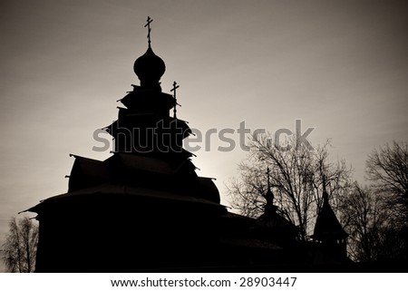 black and white photo of the russian church