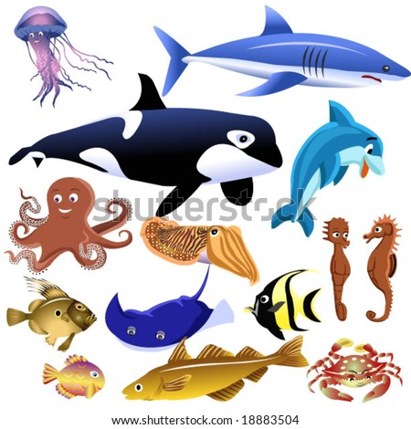 Animals on Sea Animals Stock Vector 18883504   Shutterstock