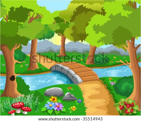 Stock Images Free on Cartoon Forest Stock Vector 35514943   Shutterstock