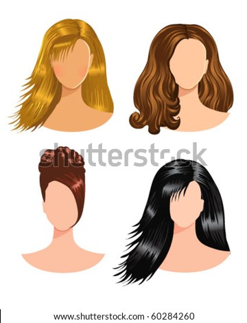 stock vector : women hairstyles