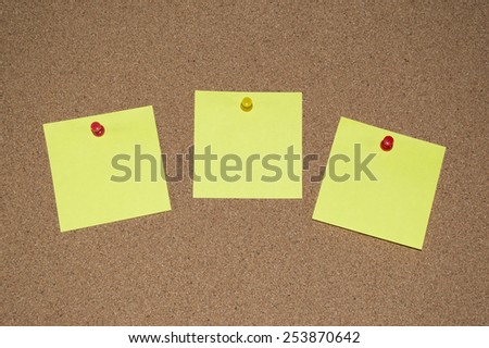 Yellow Post it Notes on a Cork Board