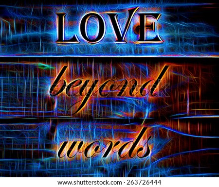 Love Beyond Words quote Neon effect