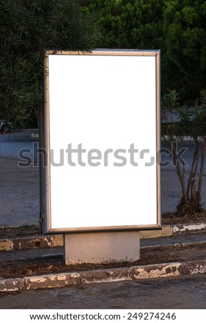 White, blank, clear billboard mock up with copy space for your design.