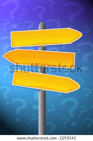 Cross roads. with question mark background