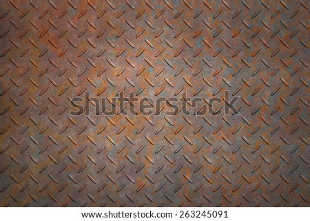 Non-slip metal floor sheet with rust