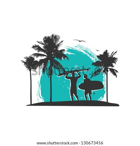 surfing theme vector design surfing theme vector design