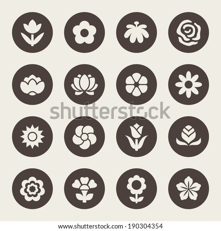 Flower icon set