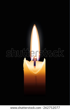 Glow of candle in dark