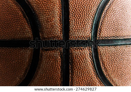 Close up old basketball background.