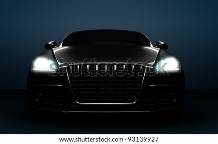 High detail computer render of a front of a car.