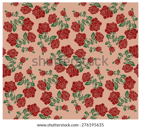 Color image of flowers (roses) using traditional Ukrainian embroidery elements. Can be used as pixel-art pattern.
