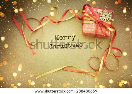 Christmas card with space and christmas decoration