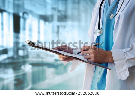 Doctor with files