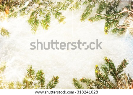 Christmas background border with sparkle