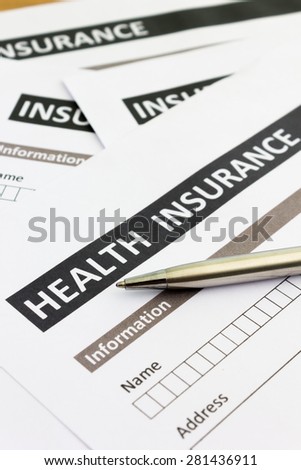 close up of health insurance form