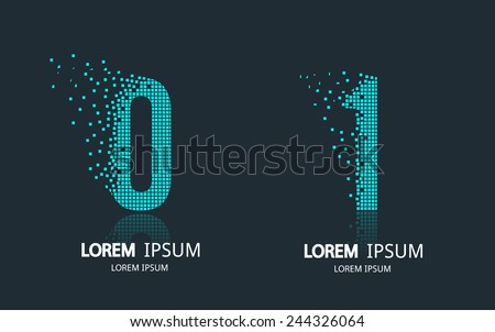Number 0 and 1 logo Vector logotype design Number 0 and 1 logo Vector logotype design