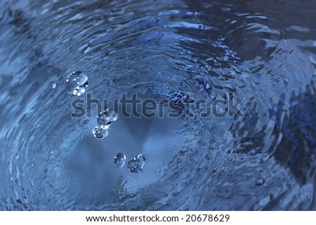 Drops falling in water