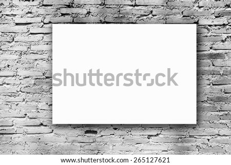white paper on old brick wall texture, grunge wall