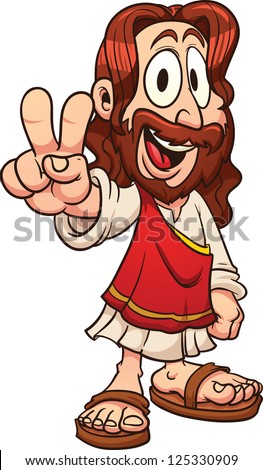 Cartoon Jesus Vector clip art illustration with simple gradients All in a single layer Cartoon Jesus Vector clip art illustration with simple gradients All in a single layer