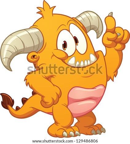 Cute orange monster Vector clip art illustration with simple gradients All in a single layer Cute orange monster Vector clip art illustration with simple gradients All in a single layer