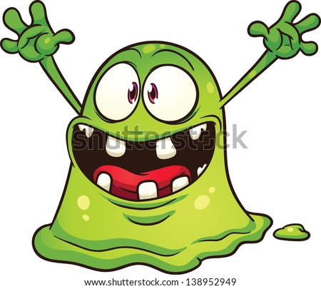 Cartoon green blob monster Vector clip art illustration with simple gradients All in a single layer Cartoon green blob monster Vector clip art illustration with simple gradients All in a single layer