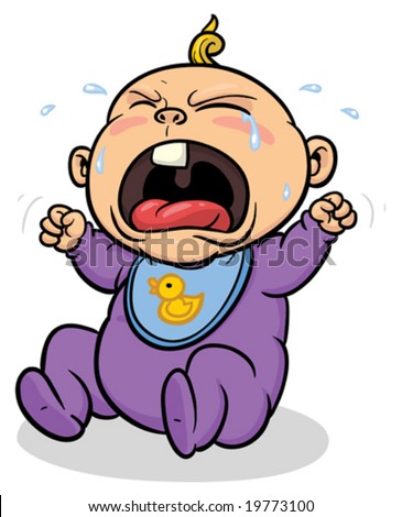 cartoon images of people crying. stock vector : Cartoon baby crying