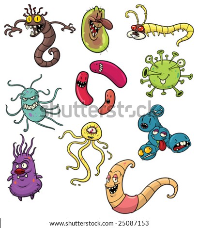 stock vector : Funny cartoon diseases.