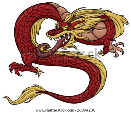 Red Chinese dragon