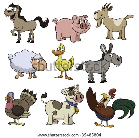 cartoon animals clipart. Cute cartoon farm animals.