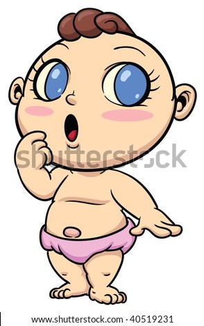 Baby Cartoon Pictures on Cute Cartoon Baby Girl  Stock Vector 40519231   Shutterstock