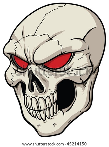 stock vector : Evil skull with