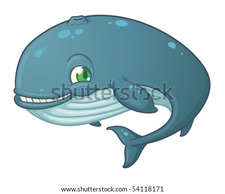 whale cartoon cute. stock vector : Cute cartoon