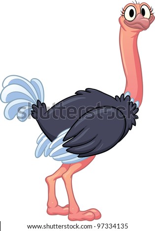 Ostrich Cartoon Character