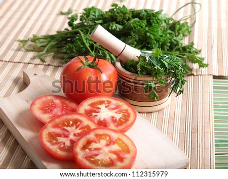 diced tomatoes on a table with a cilantro marinated