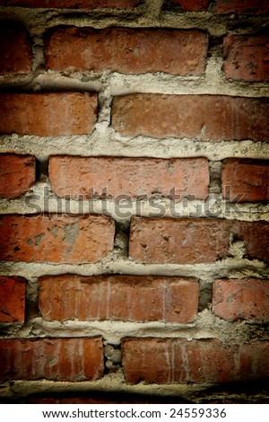pile of red bricks. texture with light effects. photo image