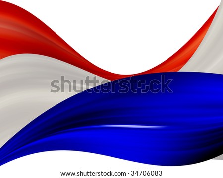 French waves over white background. Red, white and blue