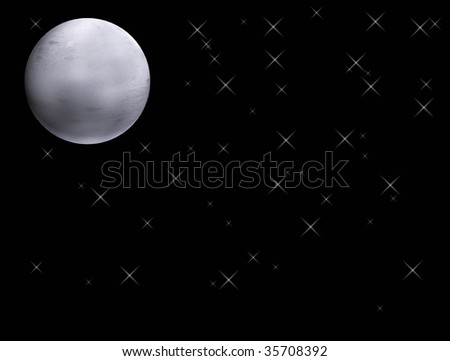 space stars background. stock photo : Moon on space