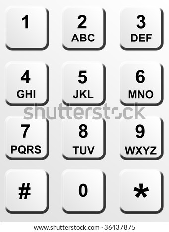 phone keypad with numbers and letters. stock photo : Phone numbers