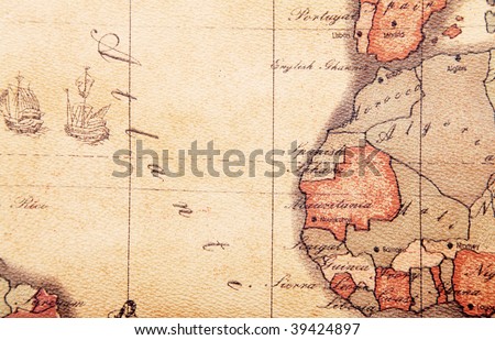 1871 map of europe. stock photo : Old map texture